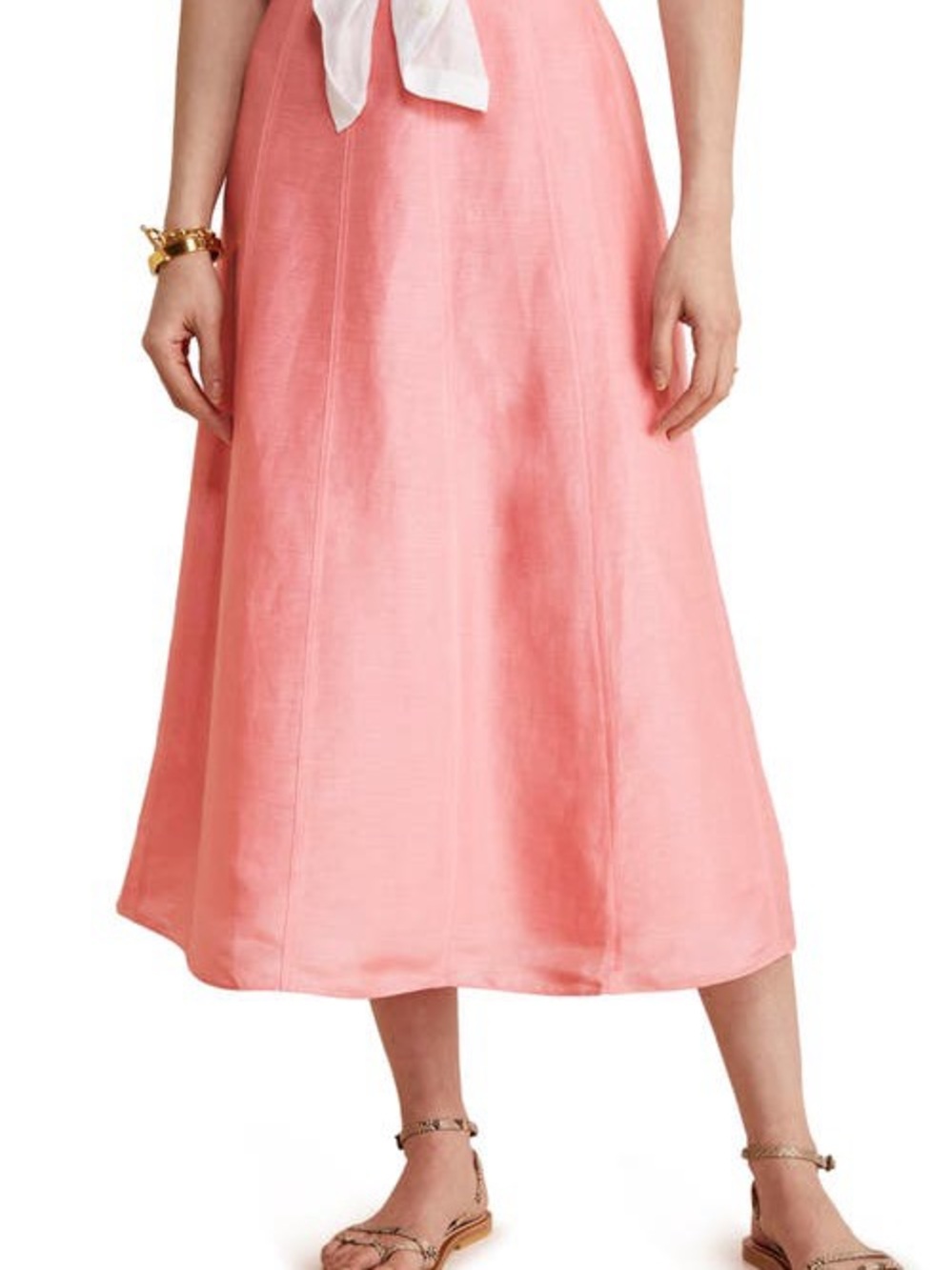 Vineyard Vines Coral Midi A-Line Skirt